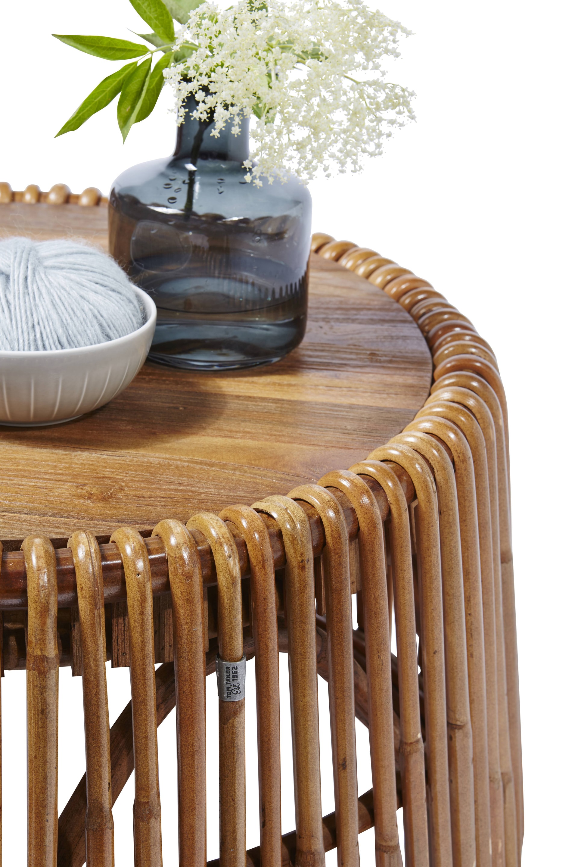 TOM TAILOR Beistelltisch 69 x 69 cm Rattan/reyceltes Teakholz natur