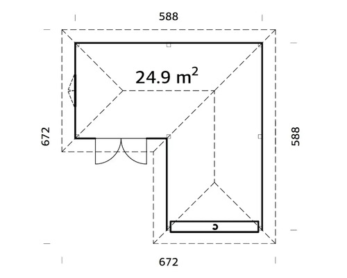 Garage Palmako Bianca 24,9 m² set 6 588 x 588 cm naturel