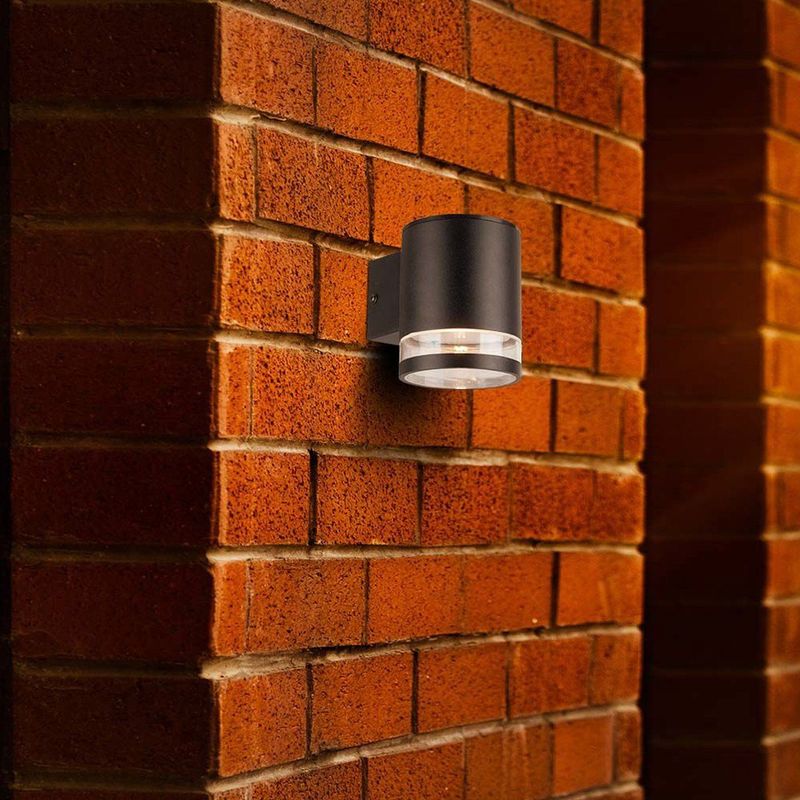 LED Solar Wandlamp - Zwart - Aluminium - Warmwitte Gloed 3000K