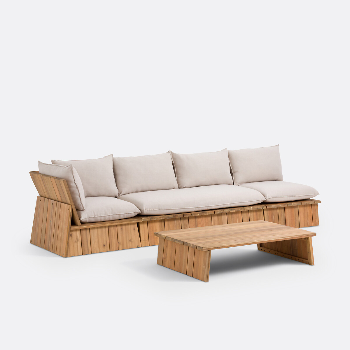 LA REDOUTE INTERIORS<br>Mesa baixa para exterior, mogno, Brut