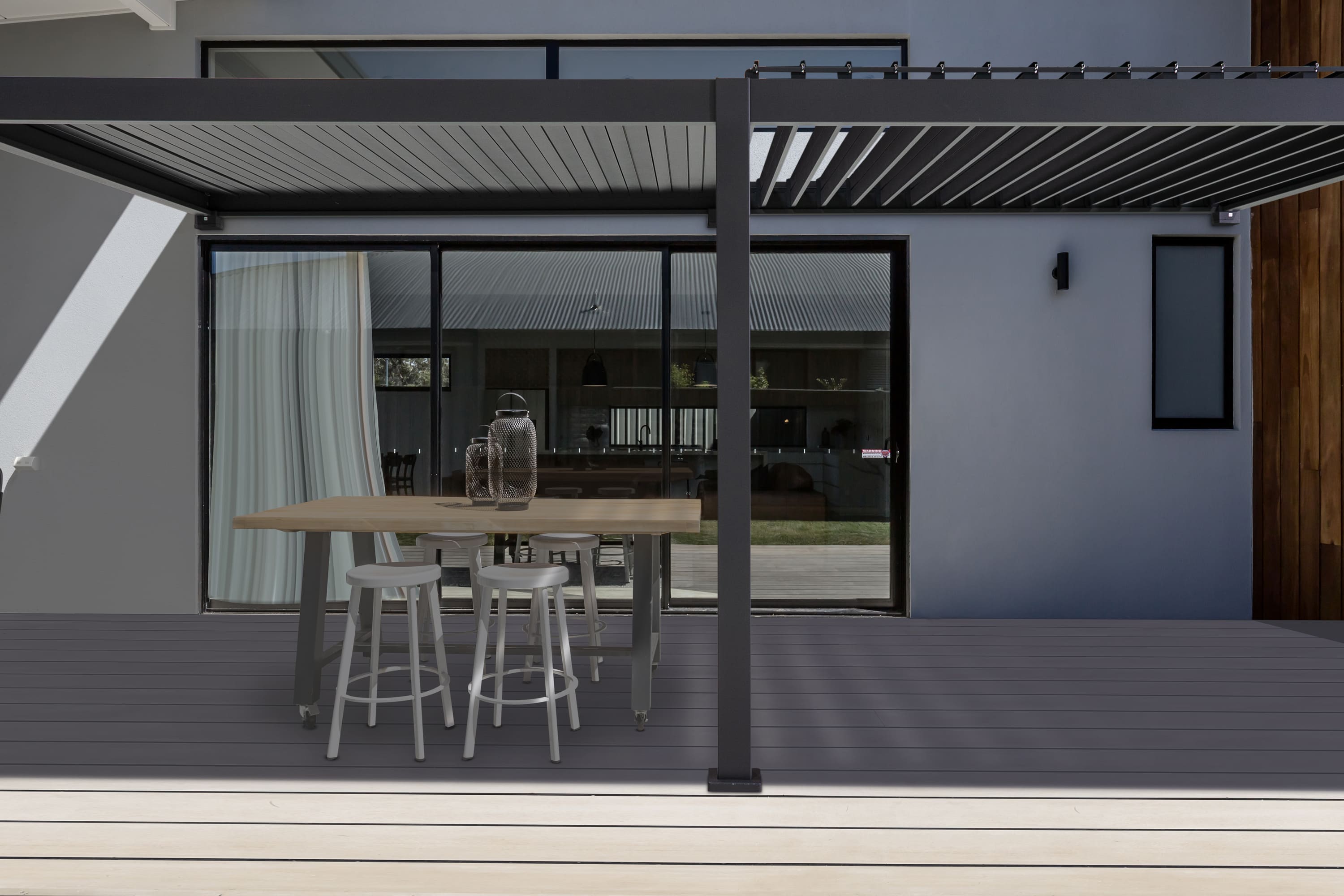 Mirador Delxue 300 x 530 cm muur overkapping - antraciet