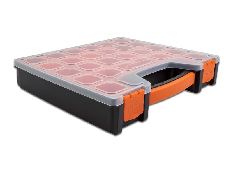 Delock Sortimentskasten Orange / Schwarz 14 Fächer Delock Sortimentsbox mit 14 Fächern 312 x 272 x 60 mm Orange / Schwarz
