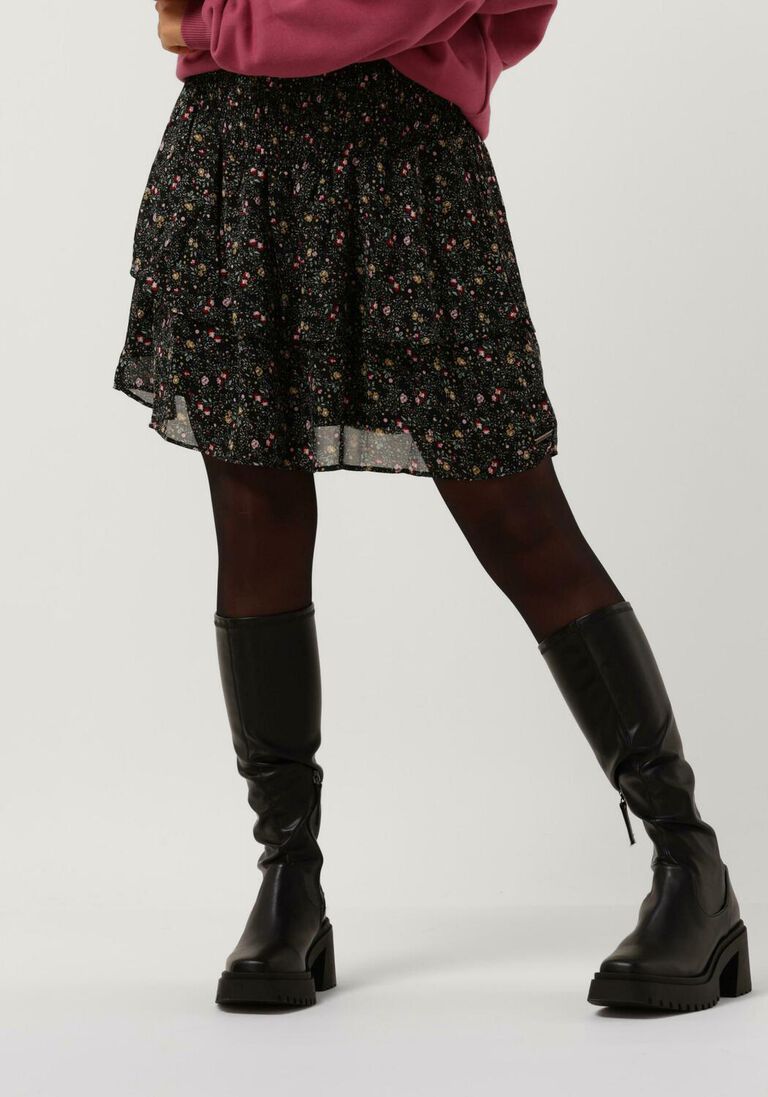 COLOURFUL REBEL donkergroene colourful rebel minirok noela mini flower mini layer skirt