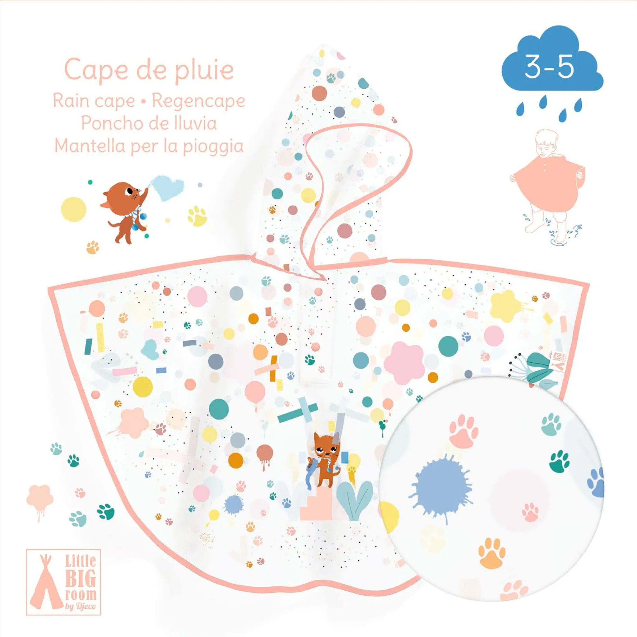 Djeco Cape de pluie 3-5 ans - Chat