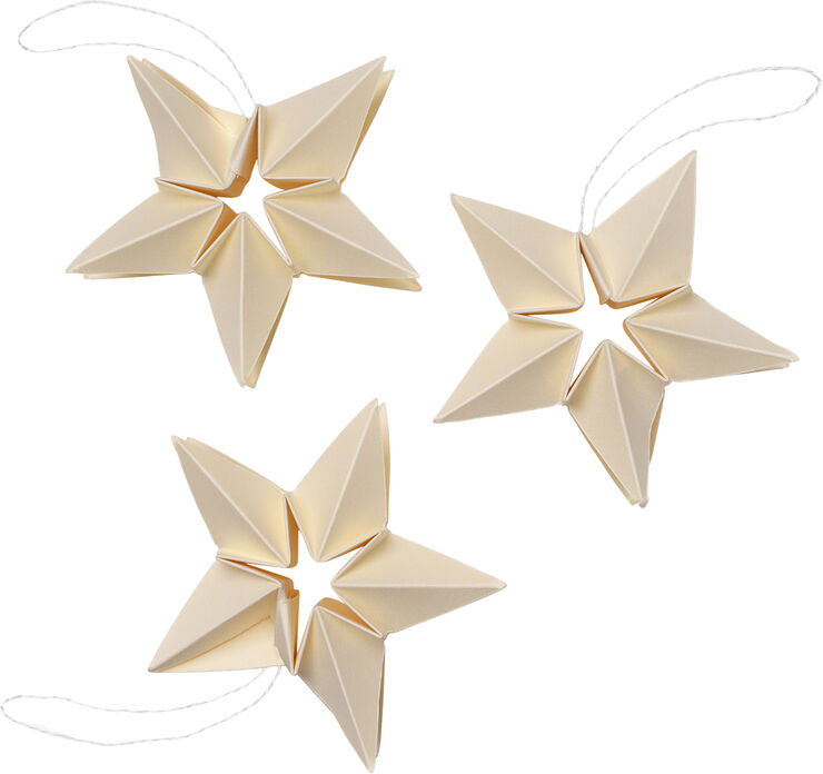 ferm LIVING Amanda Paper Stars - Set of 3 Off-white