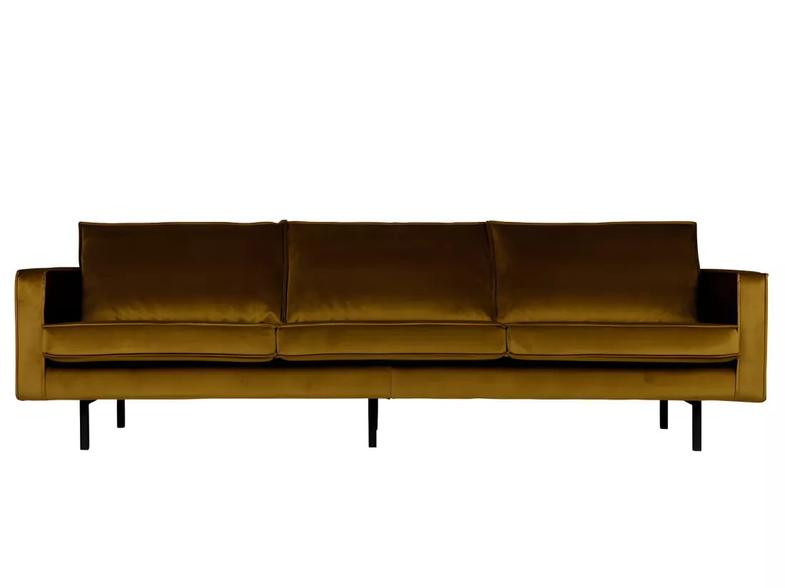 Bronco - Grand canapé 4 places vintage velours - Bronze