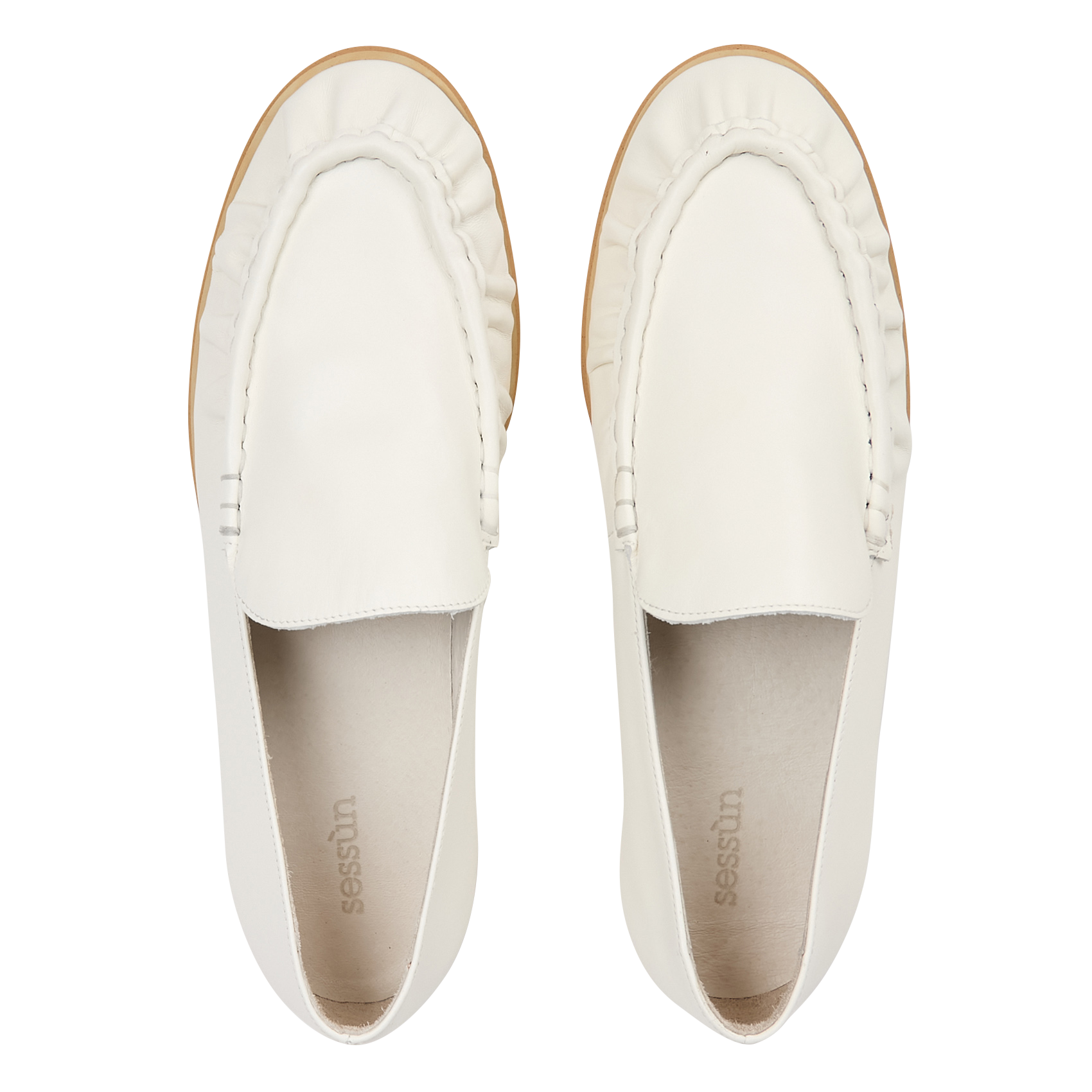 AYANO - Mocassins plats en cuir | Blanc