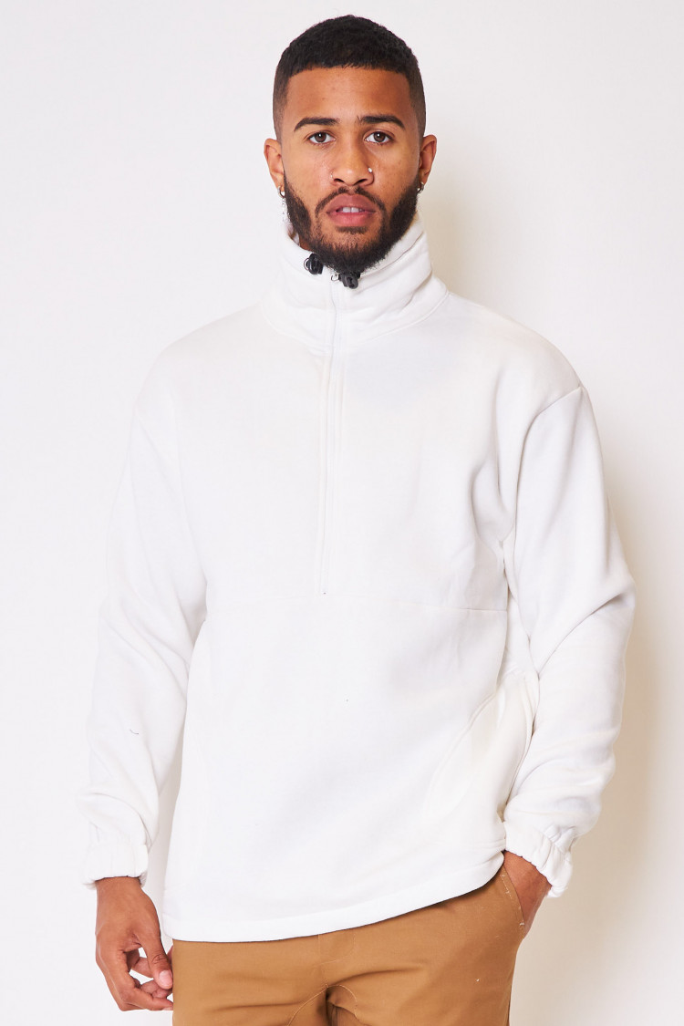 Sweat demi-zip blanc