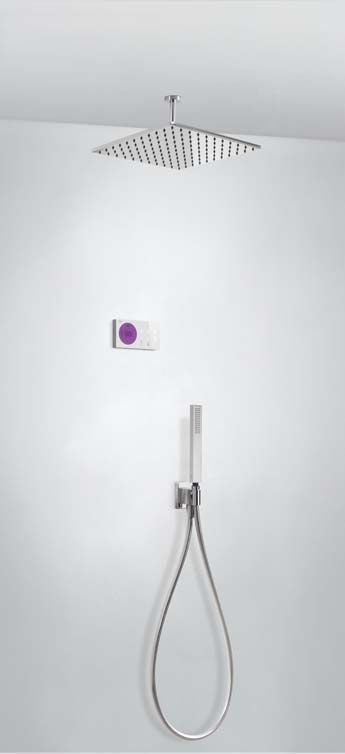 Tres Shower Technology elektronische inbouwthermostaat met regendouche 30x30cm en handdouche