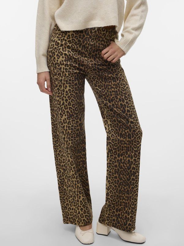 Vero Moda - Vmtessa Hr Wide Stretch Aop Jeans Noos - Dames - Jeans