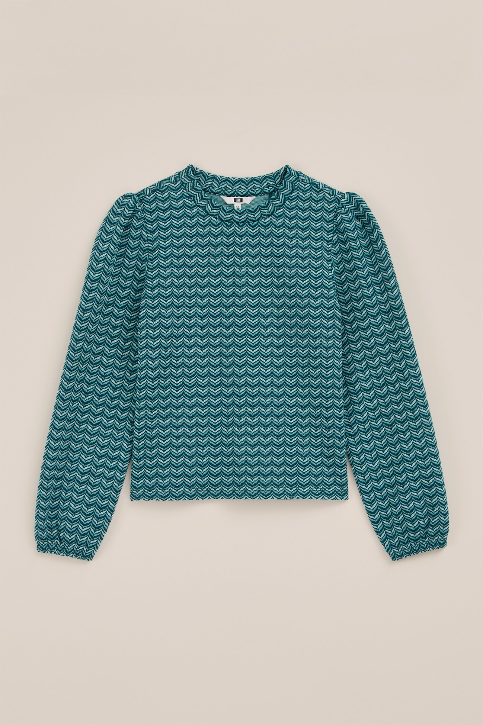 Meisjes sweater met dessin WE Fashion Zeegroen