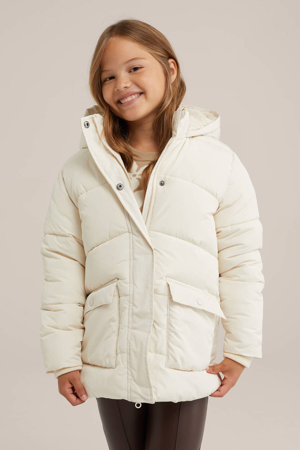 WE Fashion gewatteerde winterjas ecru