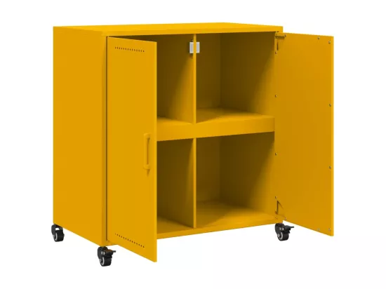 Buffet jaune moutarde 68,5x39x72 cm acier