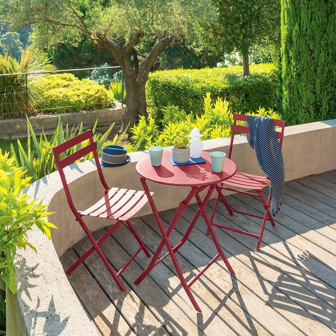 Table de jardin pliante ronde GREENSBORO Grenade