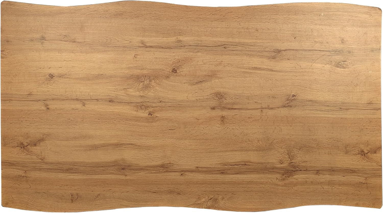 Esstisch 120x80 cm Holz 40mm Eiche-Optik, Spider Gestell weiß, Baumkantentisch aus Holz, Casa Massiva