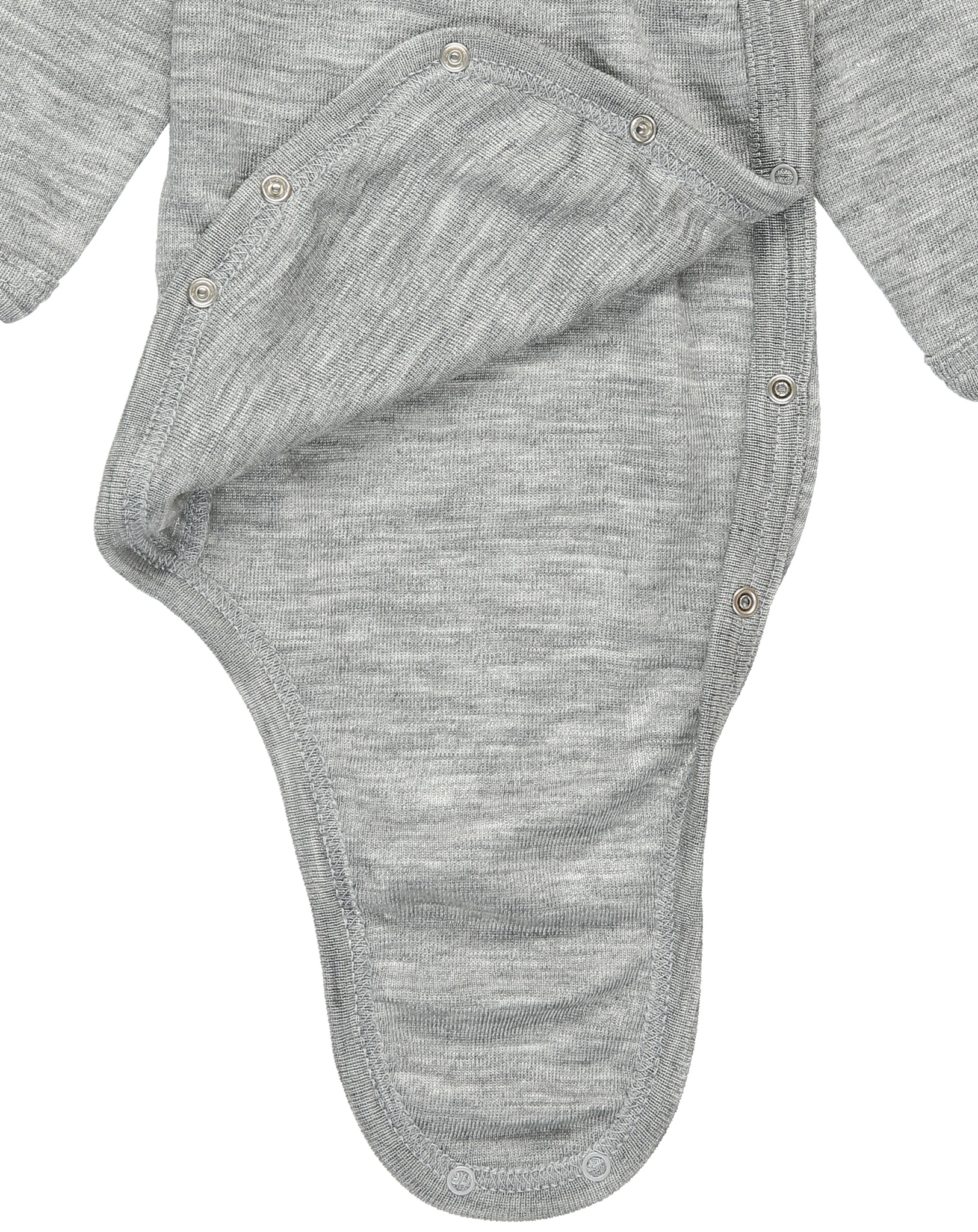 Wickelbody BABY mit Seide in hellgrau melange