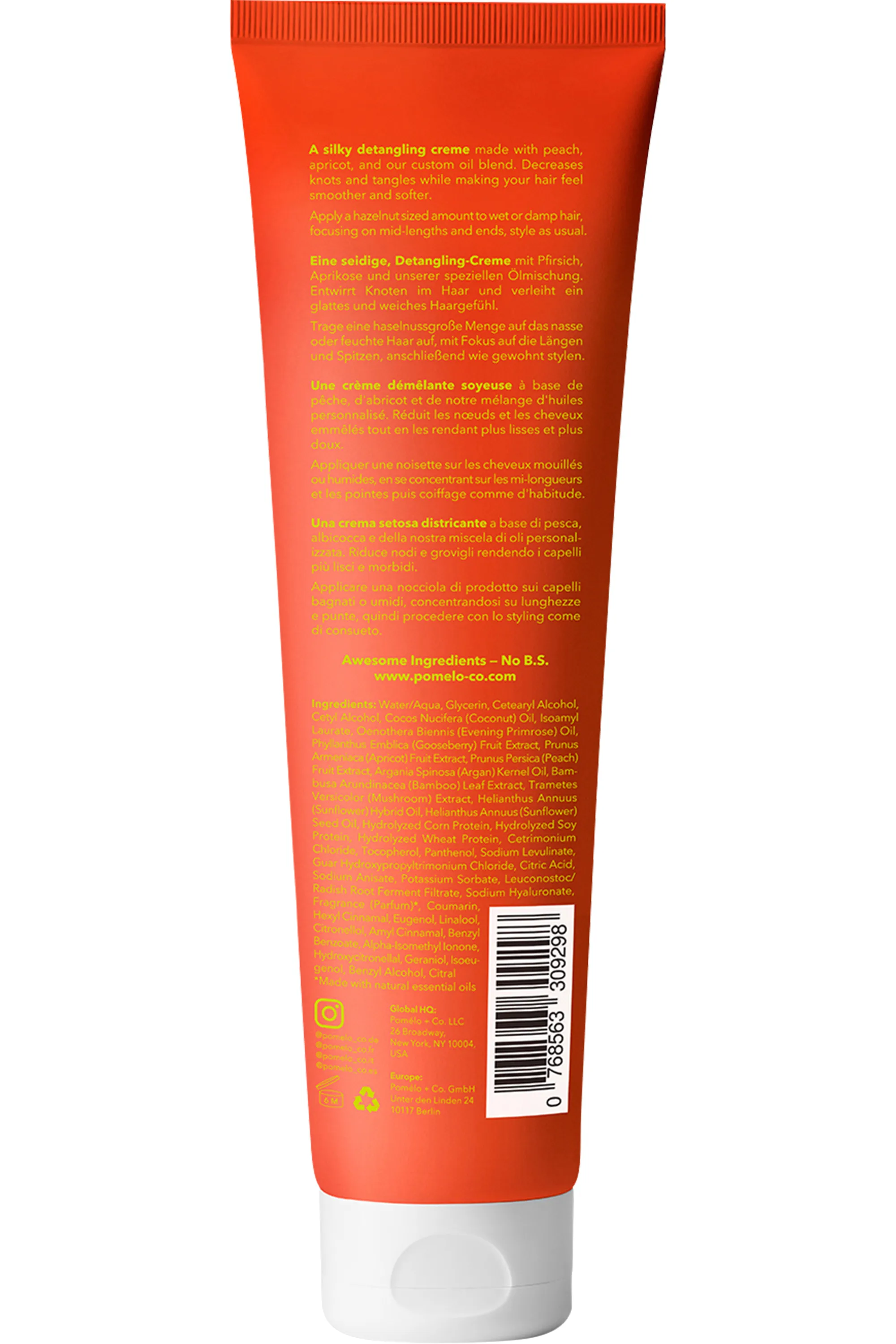 Pomélo+Co Crème démélante Peach Detangler-125 ml