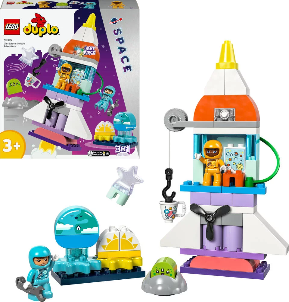 LEGO®DUPLO®MA VILLE 10422 - L'AVENTURE EN NAVETTE SPATIALE 3-EN-1