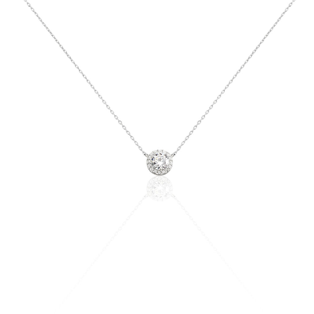 Collier Eurycide Or Blanc Oxyde De Zirconium
