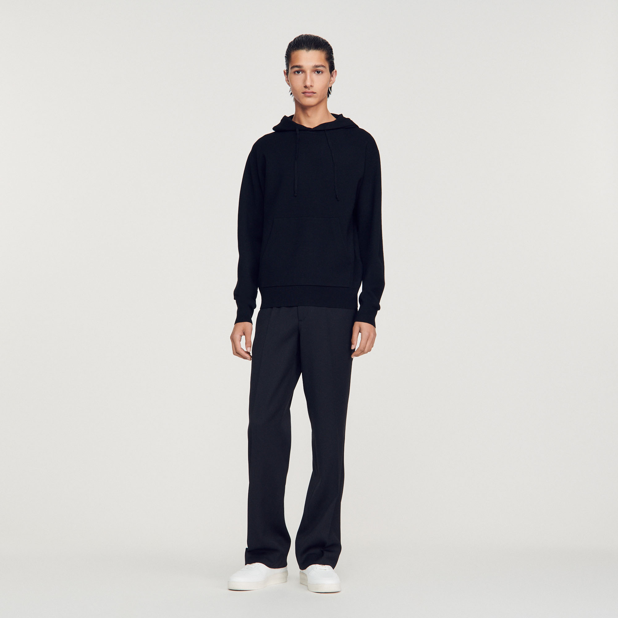 Hoodie en maille tricotee