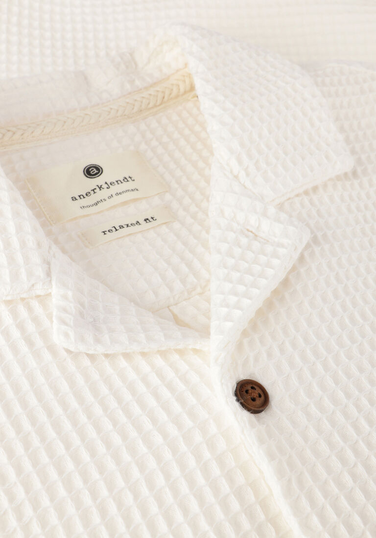 ANERKJENDT witte anerkjendt casual overhemd akleon s/s waffle shirt