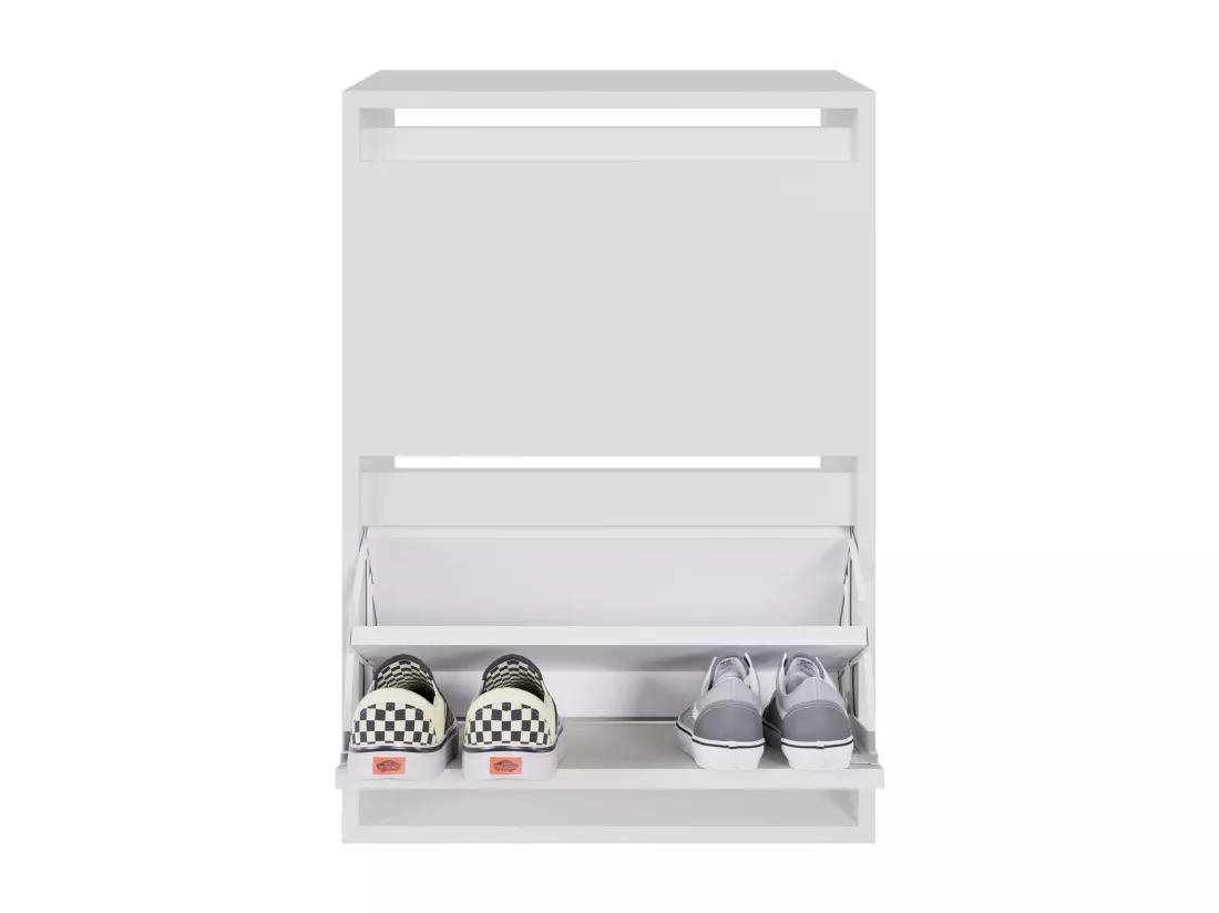 Meuble à chaussures 2 portes suspendu - 50 cm - blanc - BEMMI