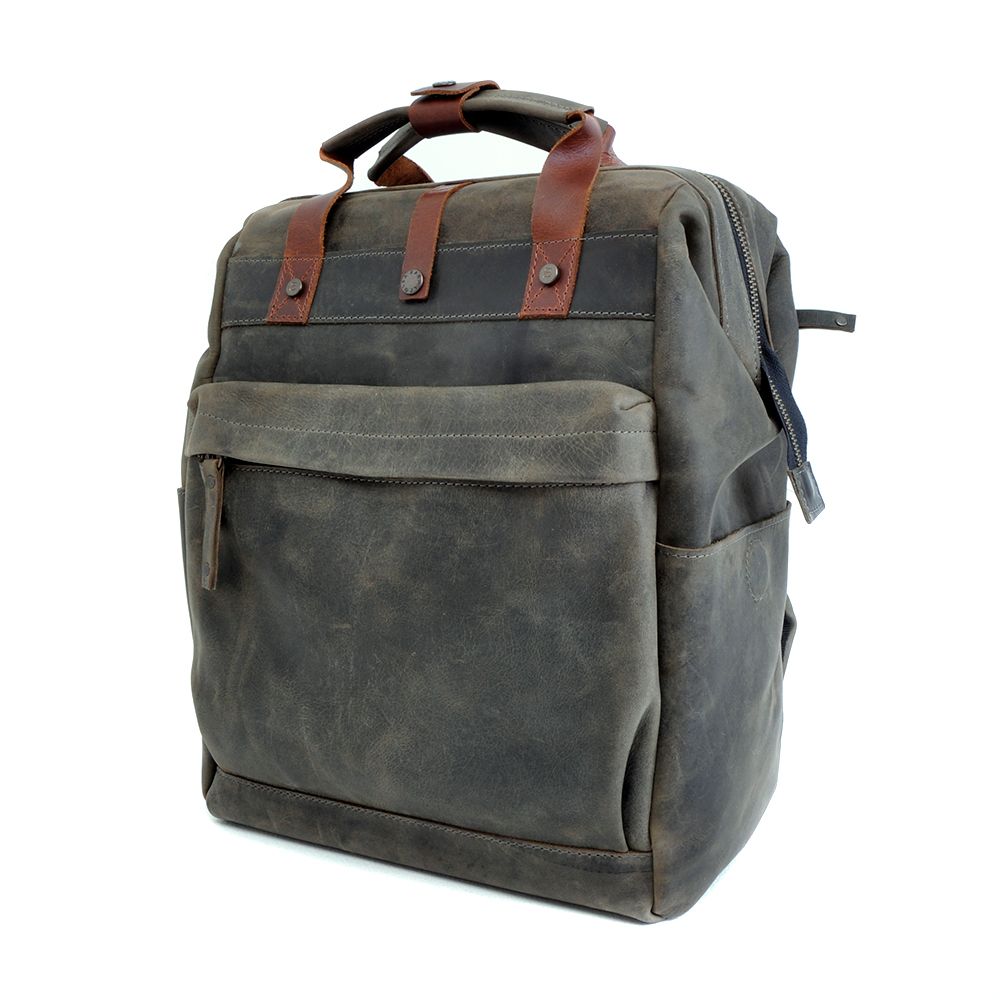 Berba Barbarossa Leren Laptoprugzak Military