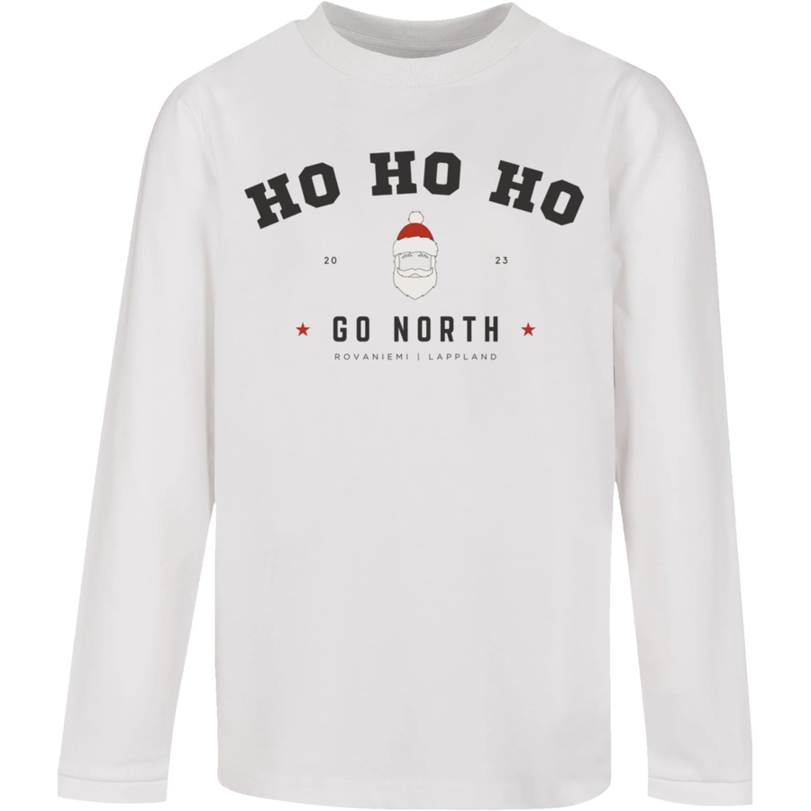 F4NT4STIC Longsleeve Shirt Ho Ho Ho Santa Claus Weihnachten weiß