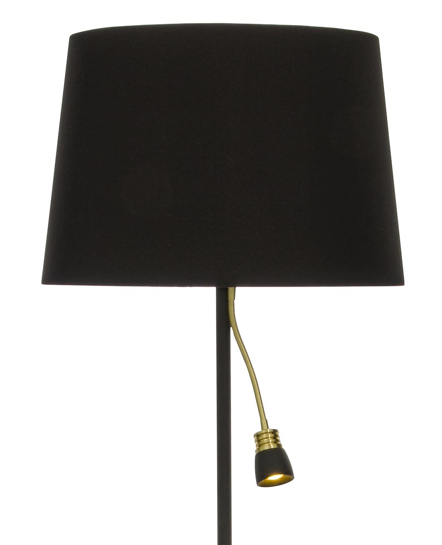 Eketorp gulvlampe Svart/matt messing, inkl.skjerm, med lesearm