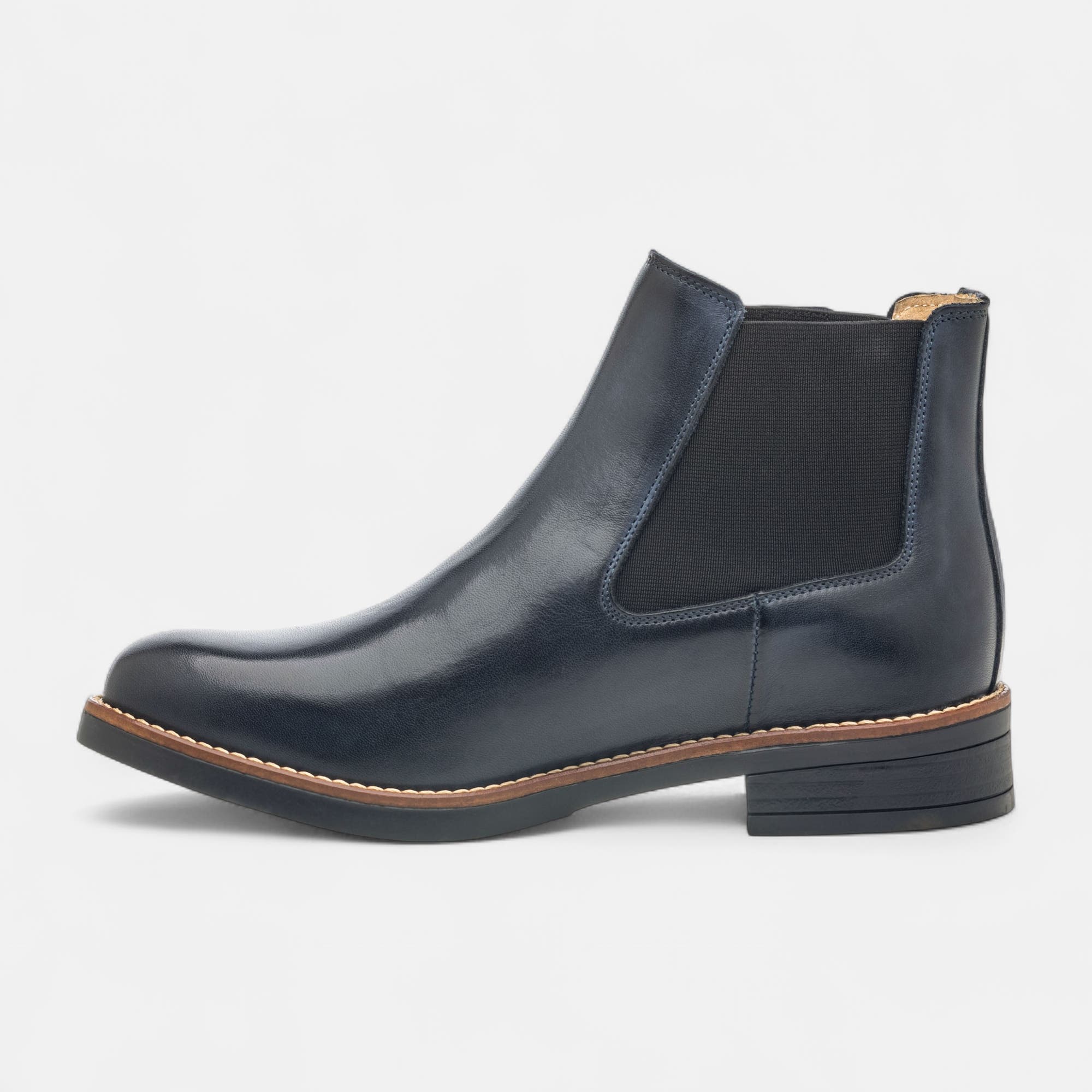 Boots chelsea Femme en cuir bleu marine