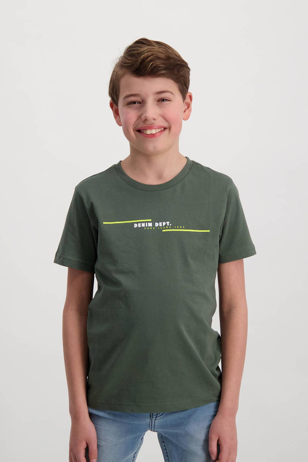 Cars T-shirt SEPPE met tekst army groen