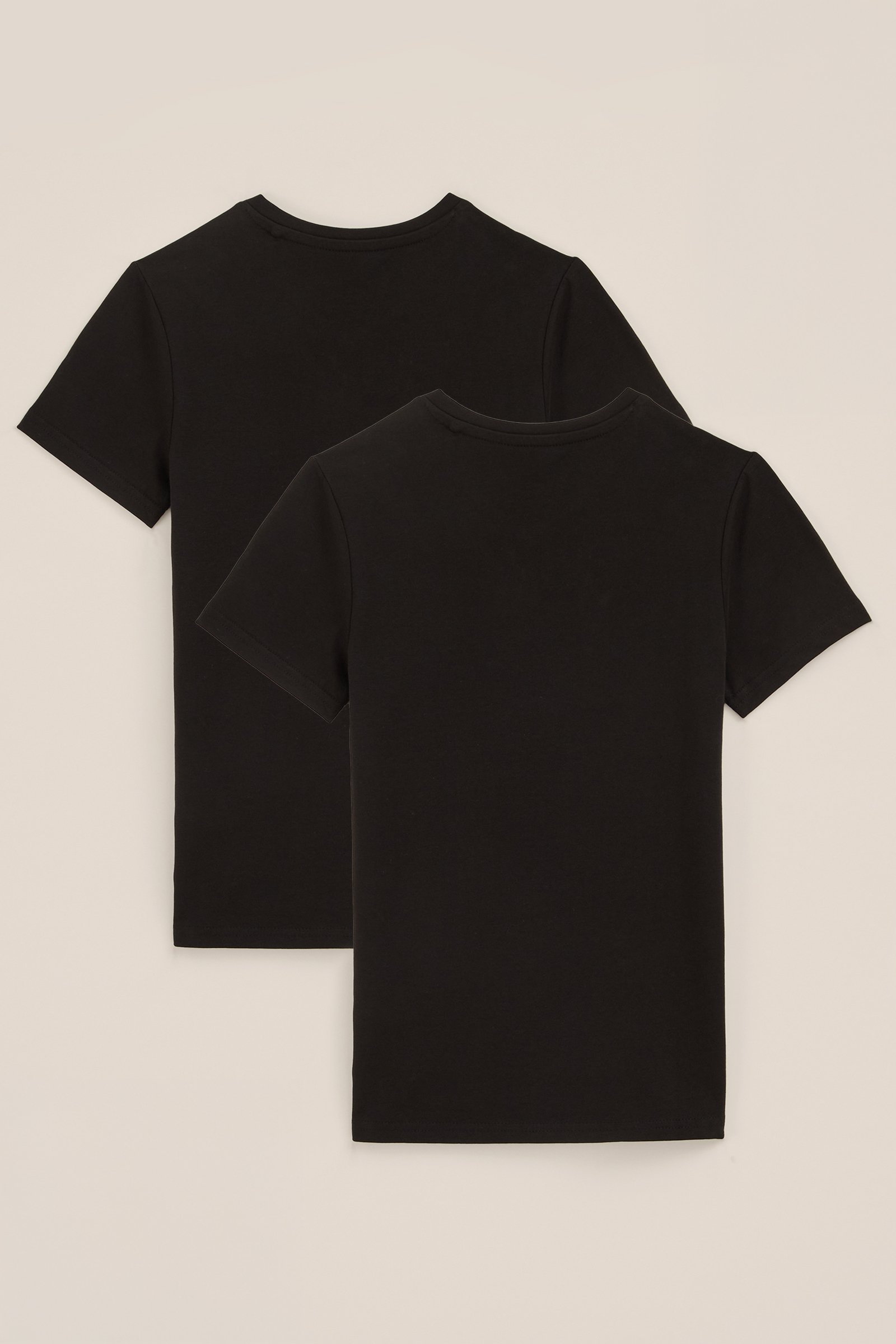 Jongens basic T-shirt met V-hals, 2-pack WE Fashion Zwart