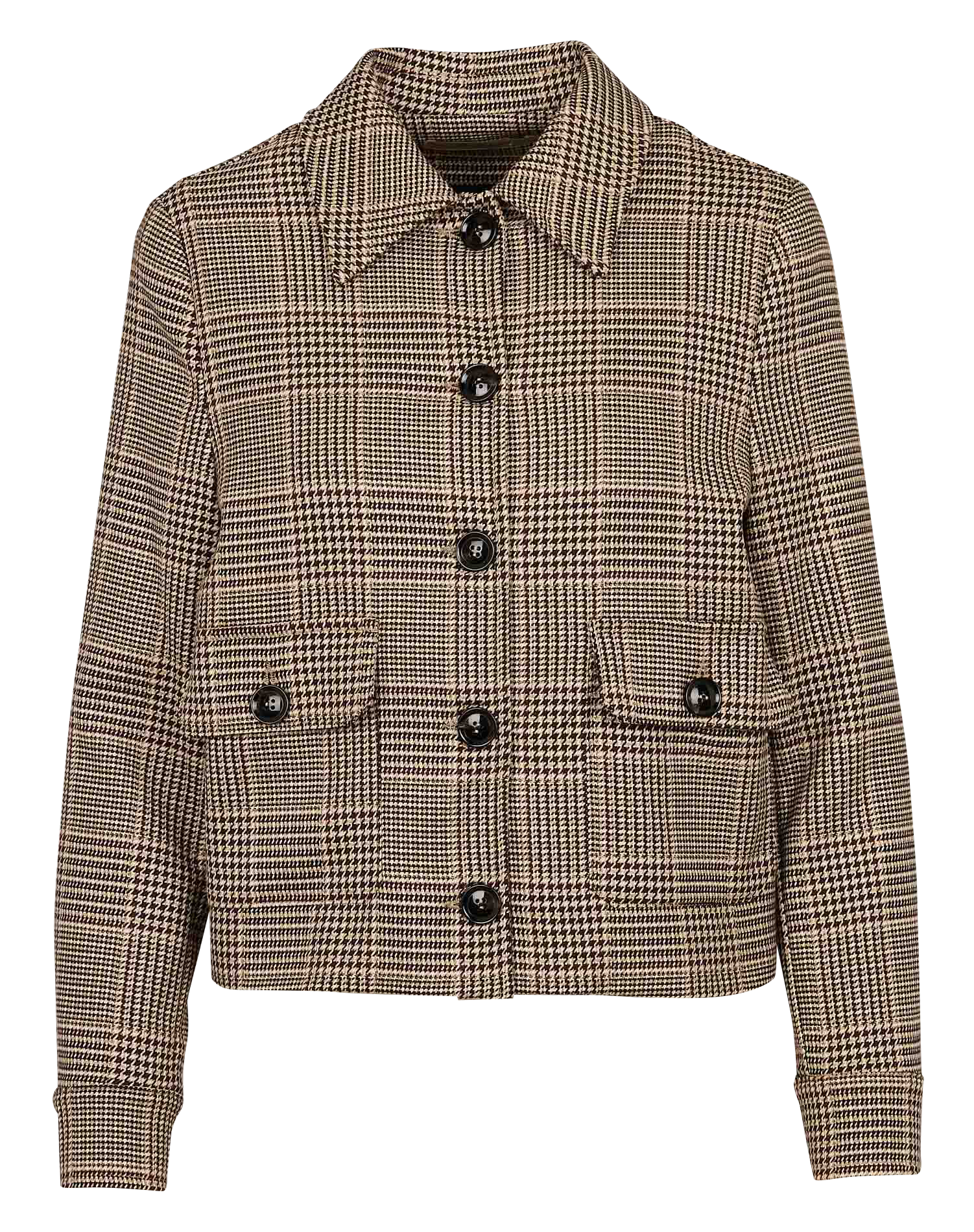 Veste courte à carreaux | Marron