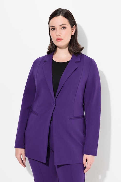 Blazer, Punto di Roma, A-Linie, Reverskragen, Stretch