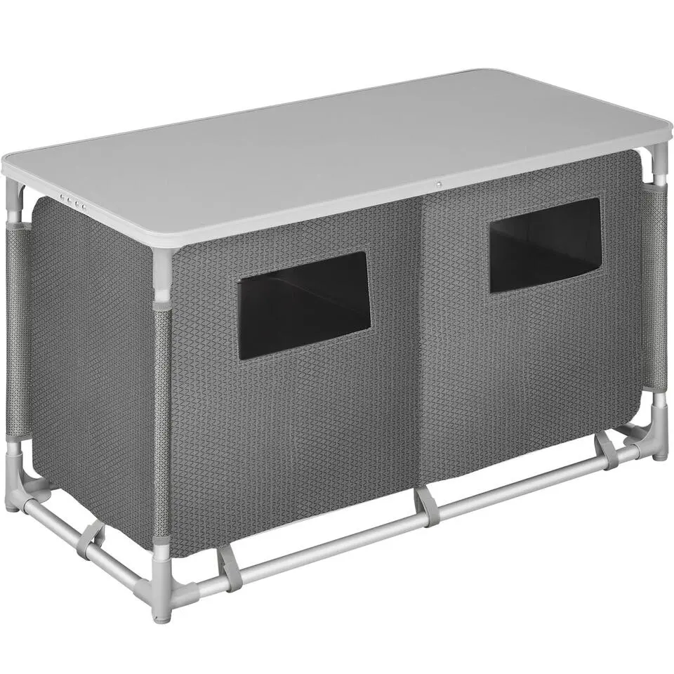 tectake - Campingkast 97x47,5x56,5cm, Grijs
