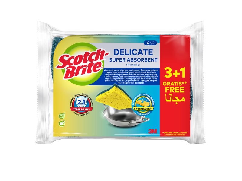 Scotch-Brite Schwamm Delicate 4 Stück Griffschwamm
