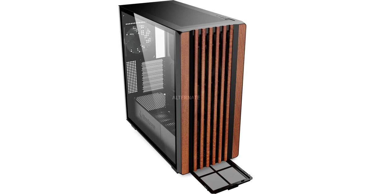 SharkoonRebel C70G RGB midi tower behuizing  (Zwart | 2x USB-A | 1x USB-C | RGB | Tempered Glass)