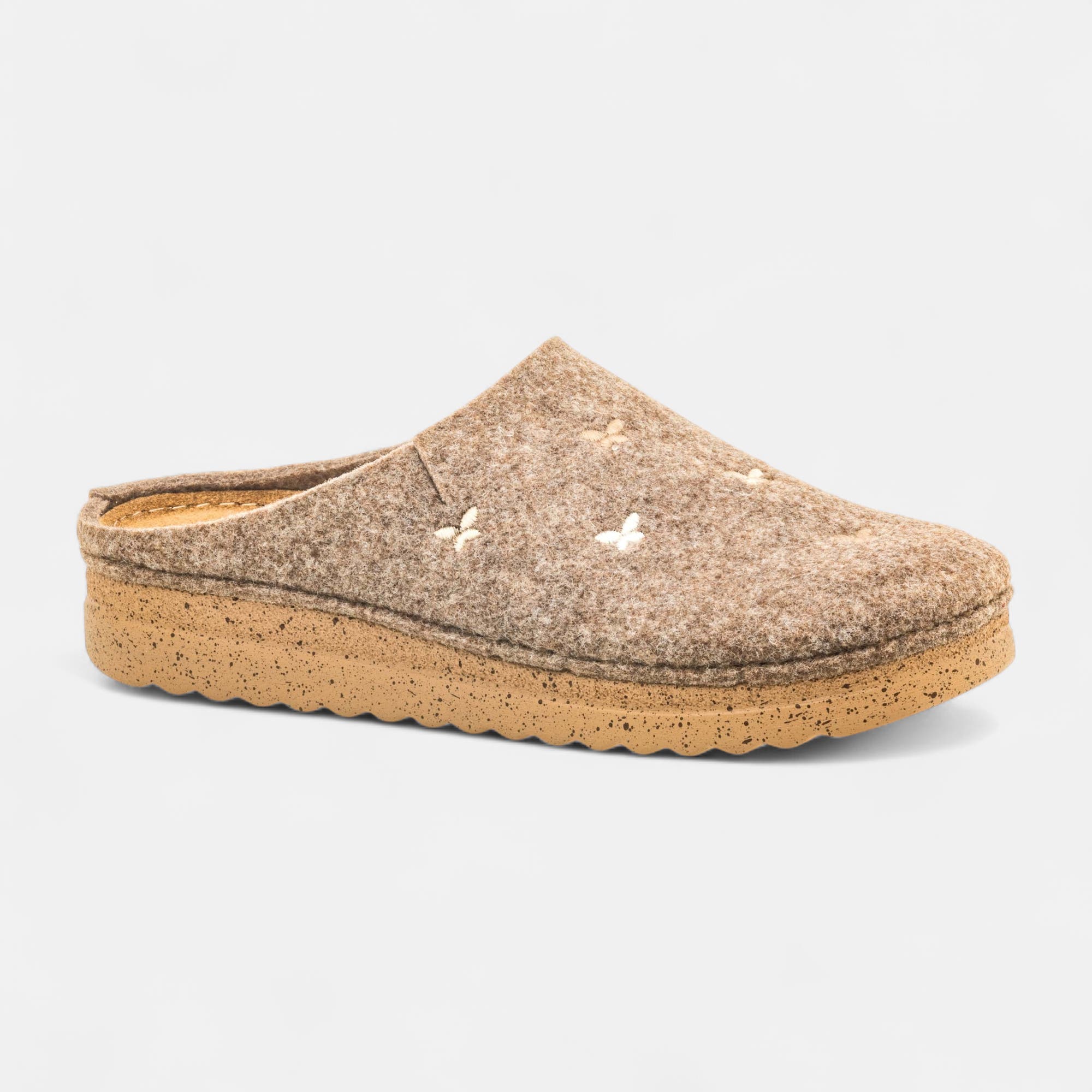 Pantoufles mules Femme taupe