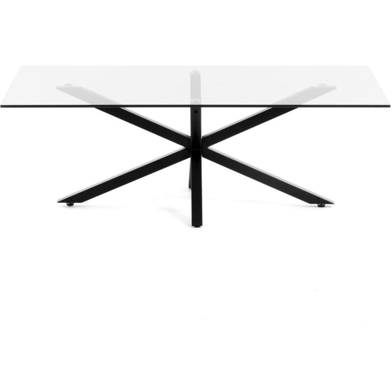Table basse Argo 130 x 70 cm en verre et pieds noir