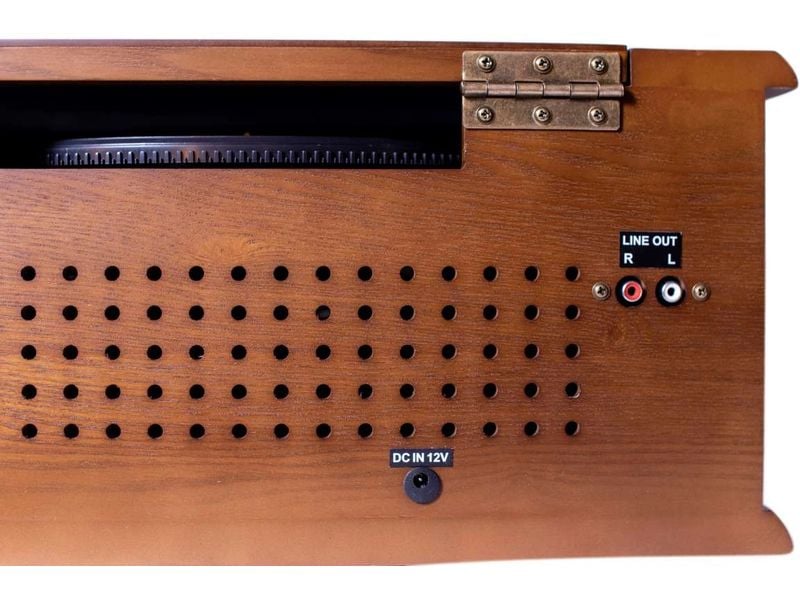 soundmaster Stereoanlage NR565DAB Braun Stereoanlage mit Plattenspieler, DAB /UKW-Radio, CD/MP3, USB, Encoder, Kassette, Bluetooth