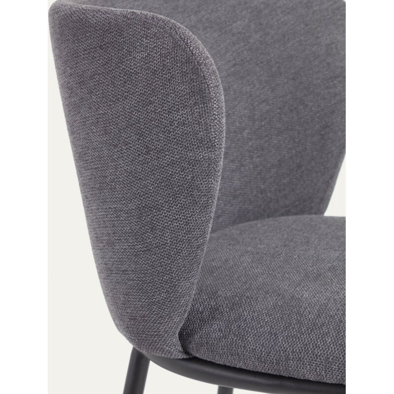 Tabouret Ciselia tissus chenille et pied acier H.75 cm