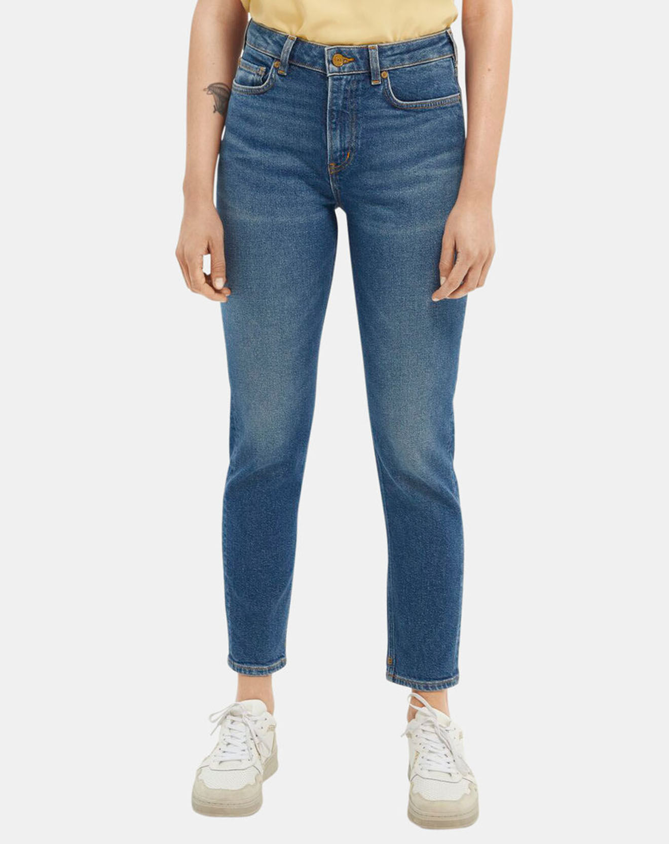 Scotch & Soda Jean Slim High Five Taille Haute bleu