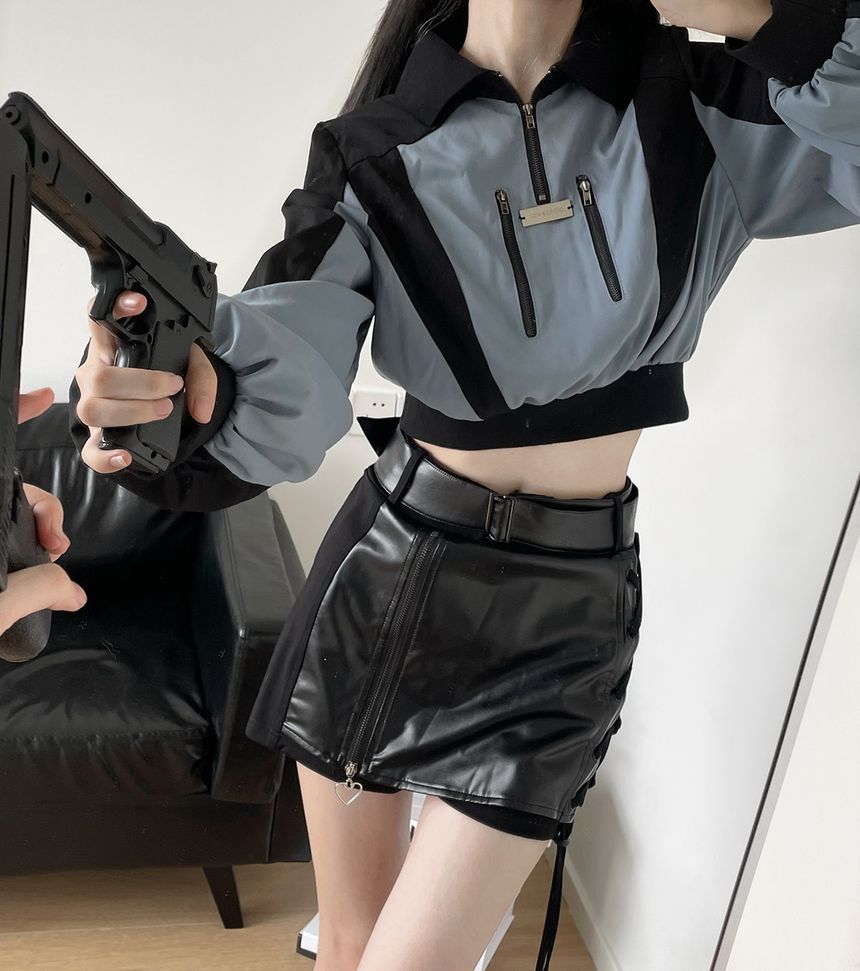 Florimi - Beenwarmer / Rechte broek / T-shirt met opstaande kraag / Cropped jack met rits / Skort / Polo Sweatshirt