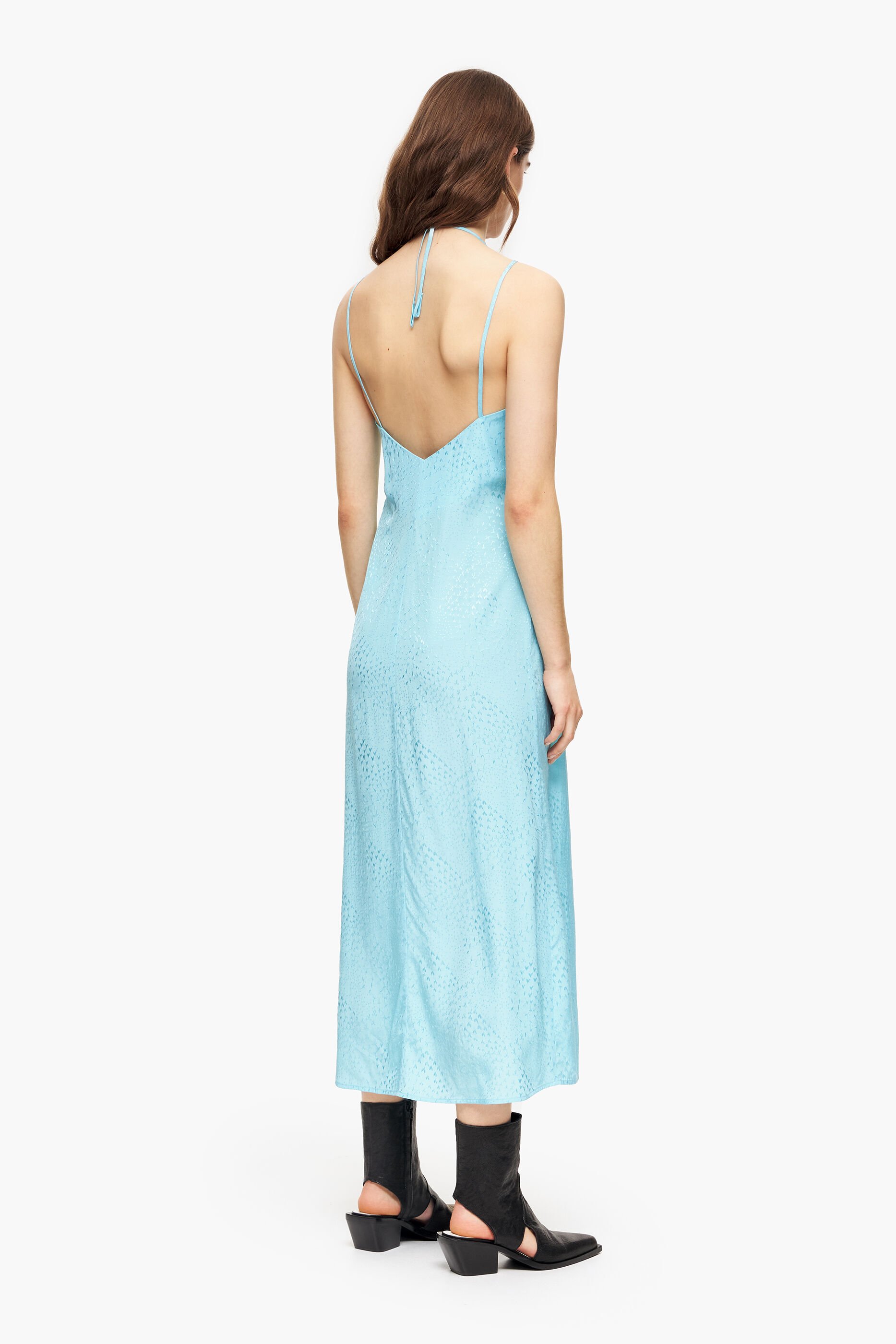 Vestido midi azul fluido