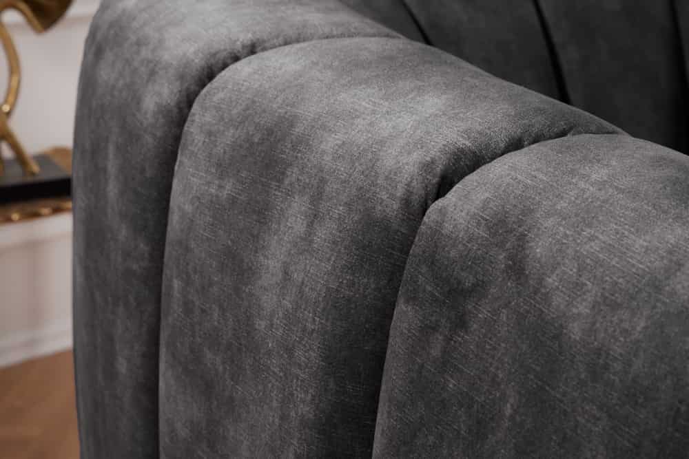 Drehbarer Design Sessel BABYLON dunkelgrau Samt Lounge Cocktailsessel