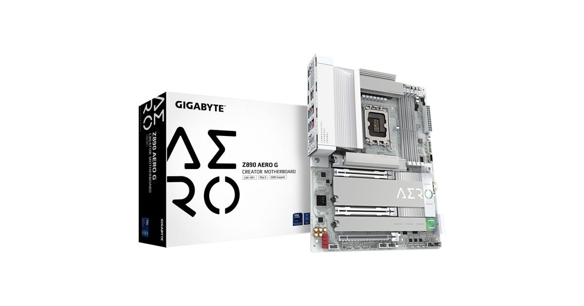 GIGABYTEZ890 AERO G socket 1851 moederbord  (RAID, 2x 2.5Gb-LAN, Wi-Fi 7, BT, Sound, ATX)