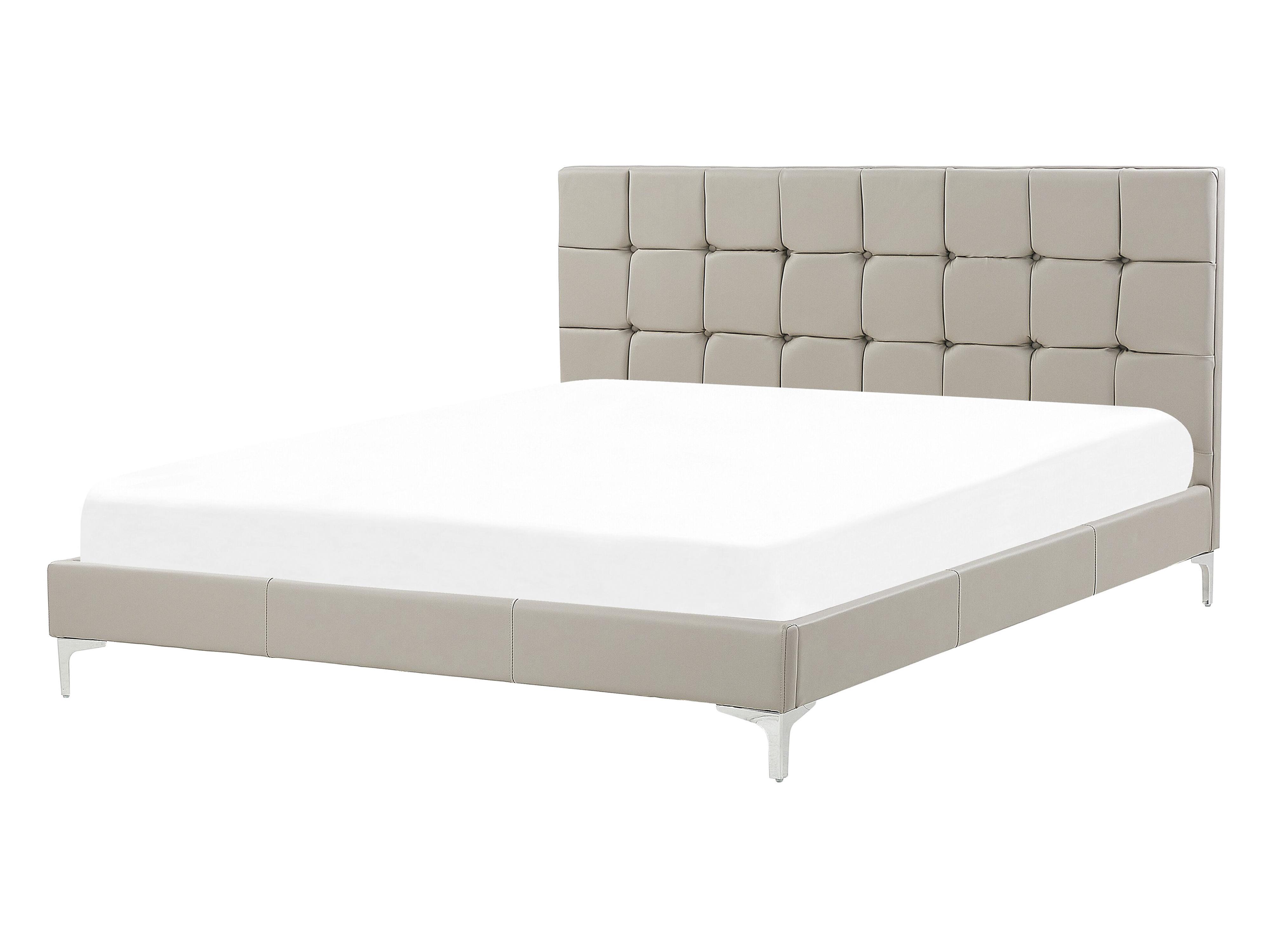 Bed Kunstleer AMBERT 140 x 200 cm Taupe