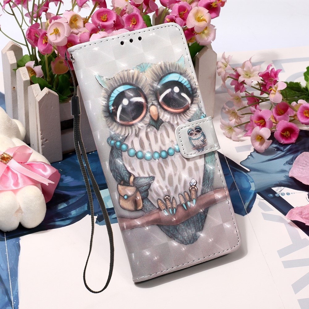 iPhone 12 / iPhone 12 Pro Leder Tasche - Eule