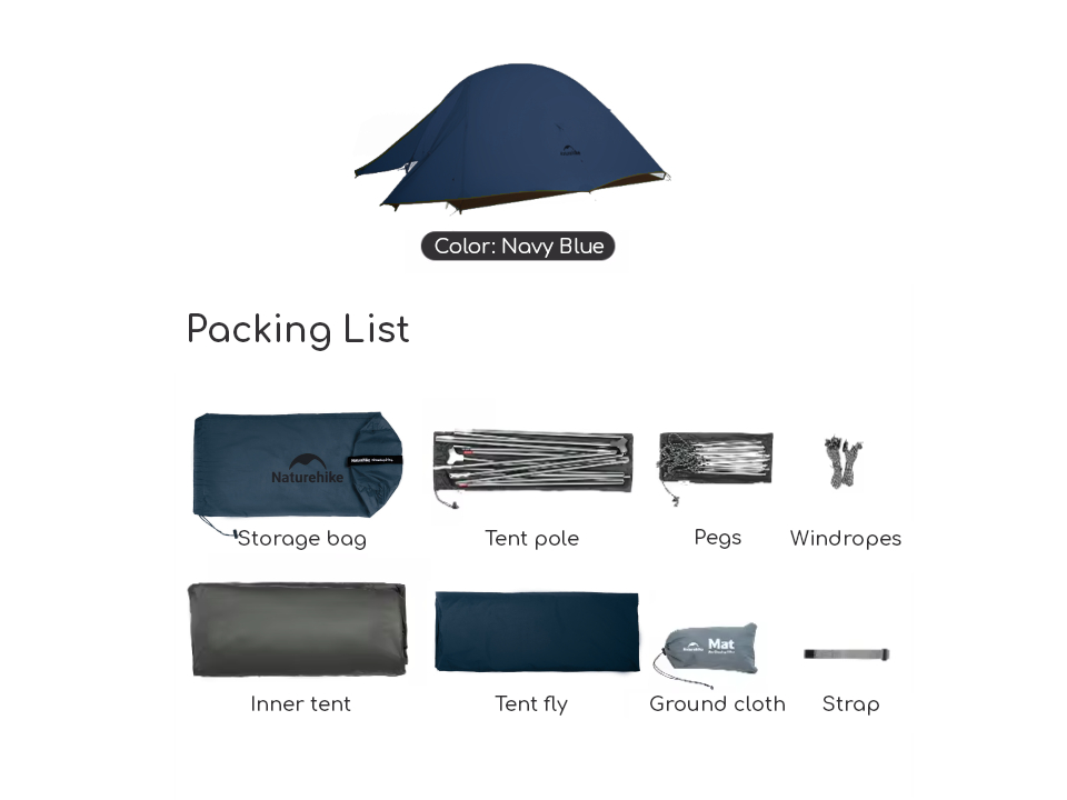 Naturehike cloud up 2 pro tent - Navy Blue