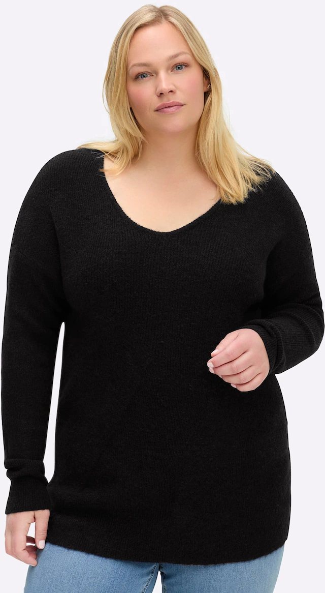 Sheego V-Ausschnitt-Pullover »Pullover«